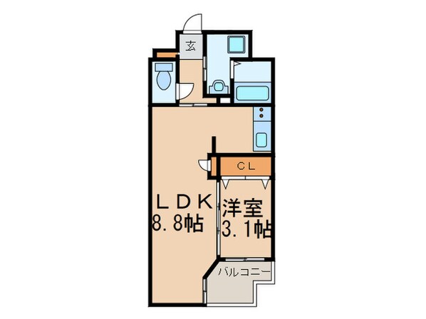 ロールベール博多駅前の物件間取画像